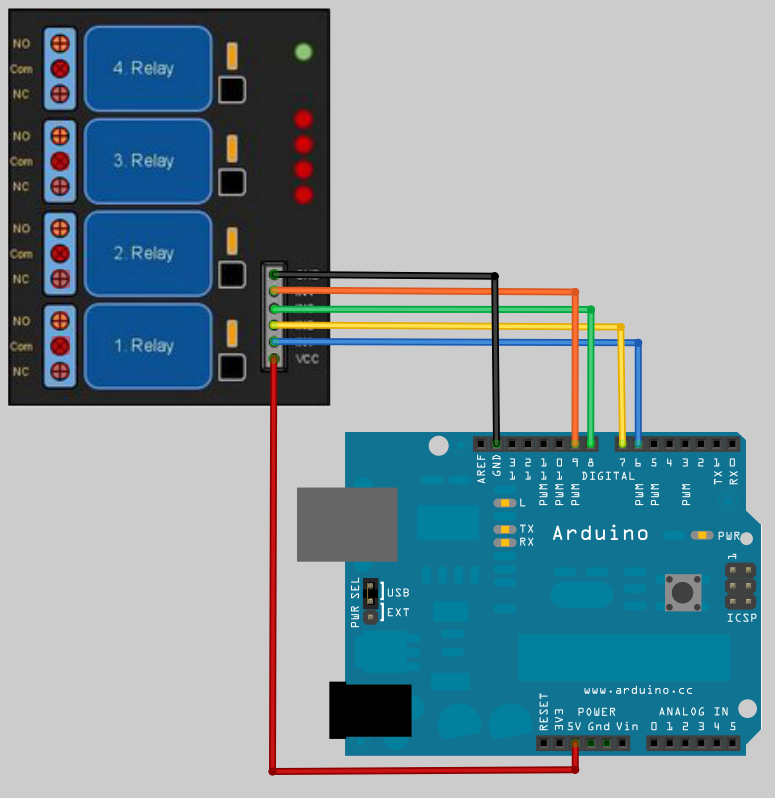 Arduino röle kartı bağlantıları